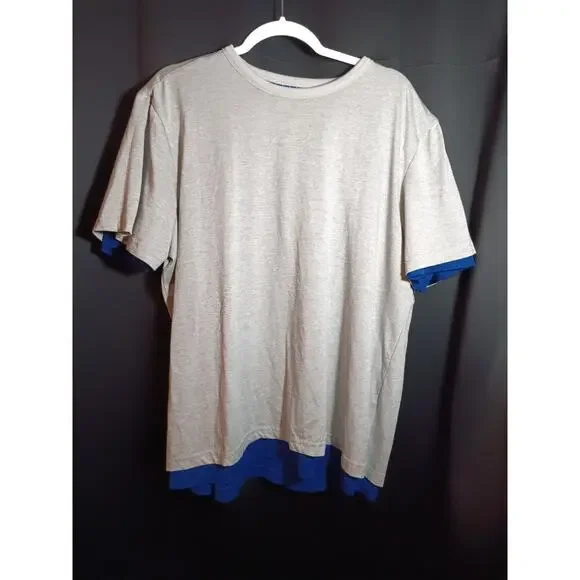 Champion Men’s Large Blue Gray Reversible Mesh Jersey Short Sleeve T‑Shirt - Picture 2 of 3